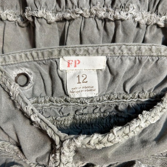 Free People Boho Cottage Spring Olive Green Tiered Dress - Picture 3 of 6